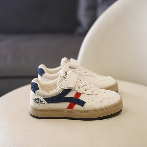 Casual children's breathable shoes full leather boys' sneakers 2024 spring and autumn new fashion girls' shoes kindergarten indoor shoes