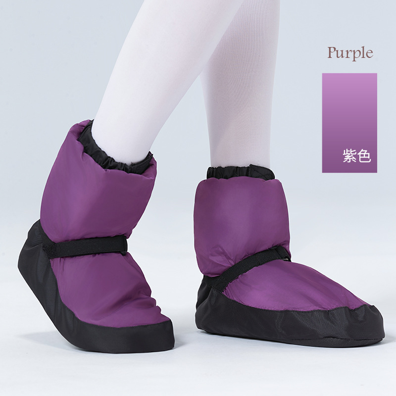 Zapatos de baile adultos práctica botas calientes invierno forro polar engrosada rendimiento zapatos de baile ballet danza práctica botas