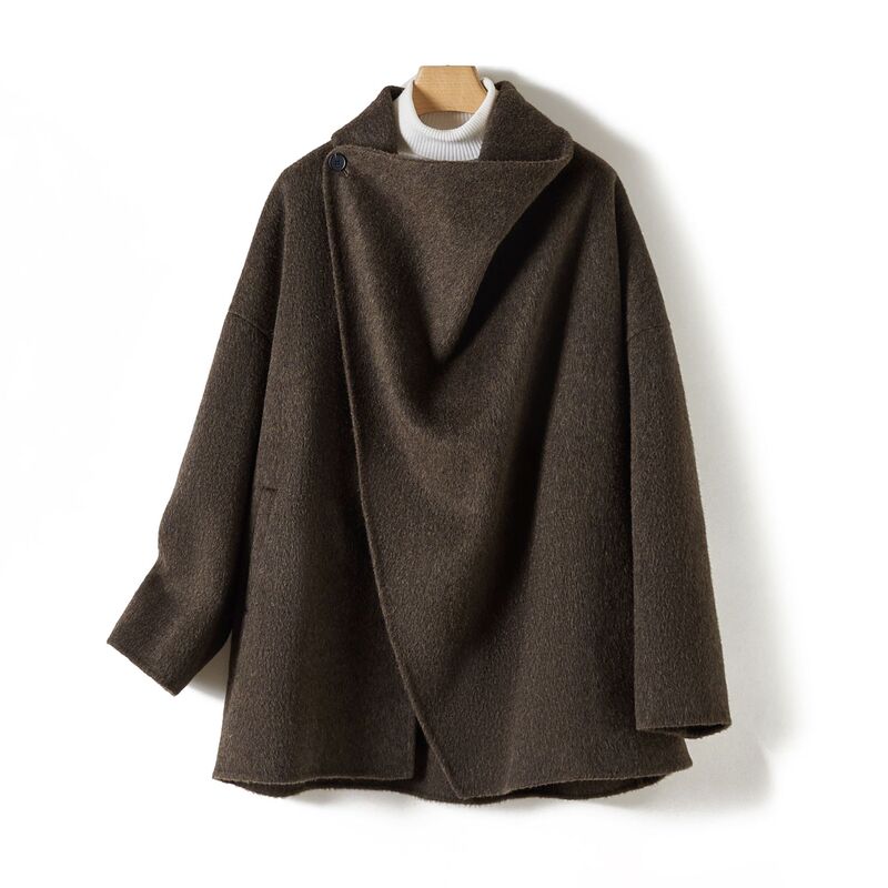 Custom-Made Yak Wool Double-Sided Loose Coat 2026 Autumn/Winter Women's Thickened Wool Single-Button Overcoat