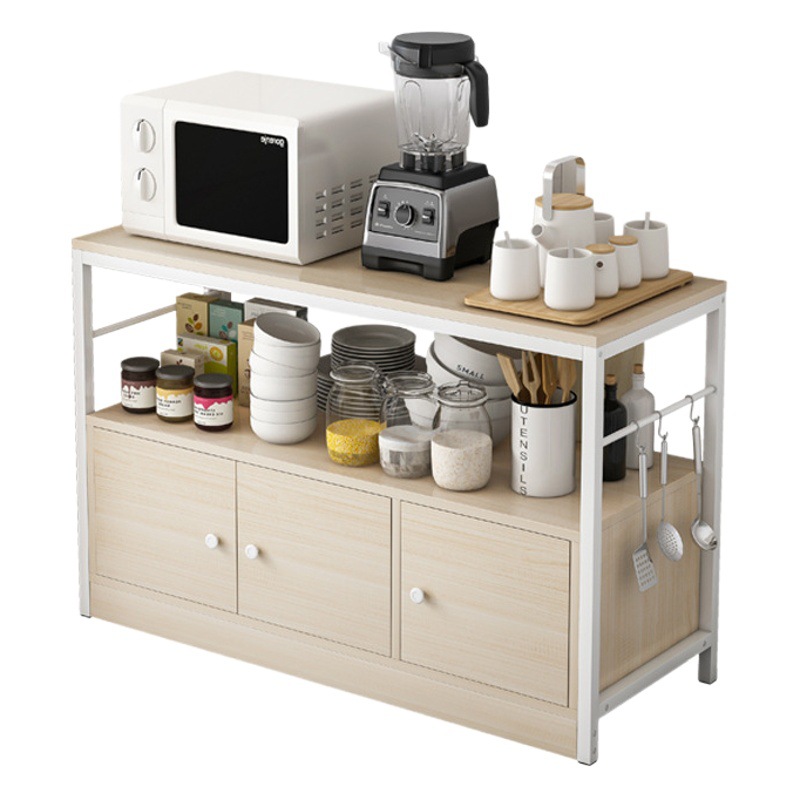 Mesa de cocina simple casa de alquiler mesa de cocina gabinete del hogar mesa de corte de verduras horno de microondas armario multicapa estante de almacenamiento