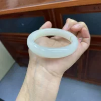 Jin Yutang Синьцзян Hetian Jade Изысканный Hetian Yu White Bing Браслет Гао Бин Белый Лунный Материал Чистая структура и деликатная структура