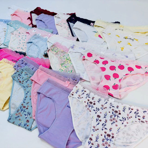 Polish Single Small Medium Large Girls Cotton Triangle Panties Student Comfortable Underwear Small Girl Underpants Children's Shorts 