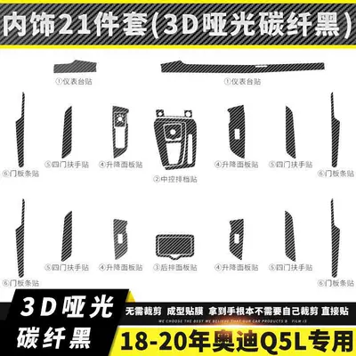 central control anti-scratch door anti-kick – Car interior film - interior-21-piece-set-3d-matte-carbon-fiber-black