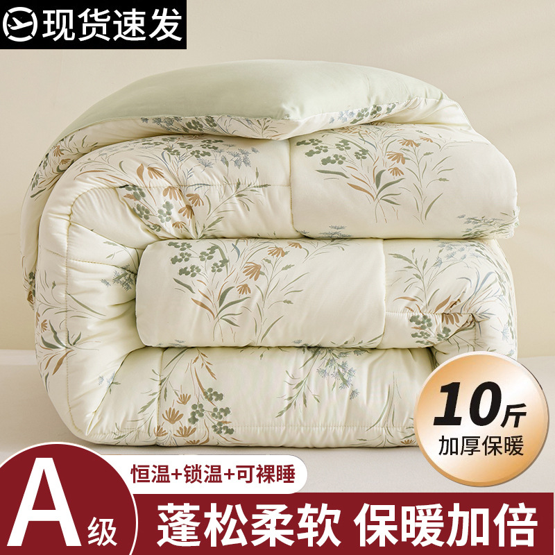 Thickened Winter Quilt with Warm Cotton Core for Student Dormitory Single Bed, Suitable for Spring, Autumn, and All Seasons, 2025 New Model