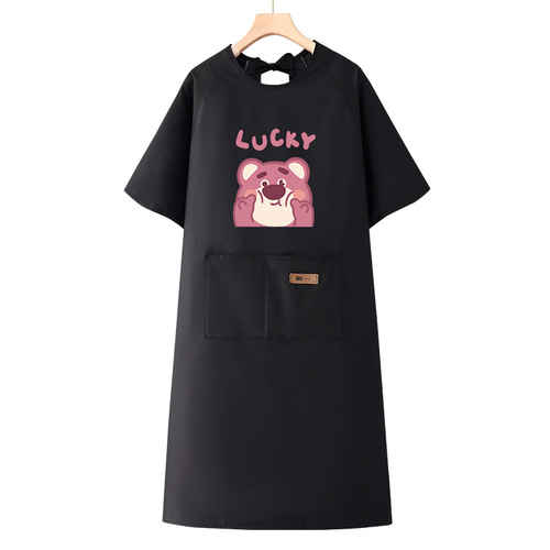 Half-sleeve waterproof and oil-resistant apron for home kitchen 2025 custom logo printing workwear
