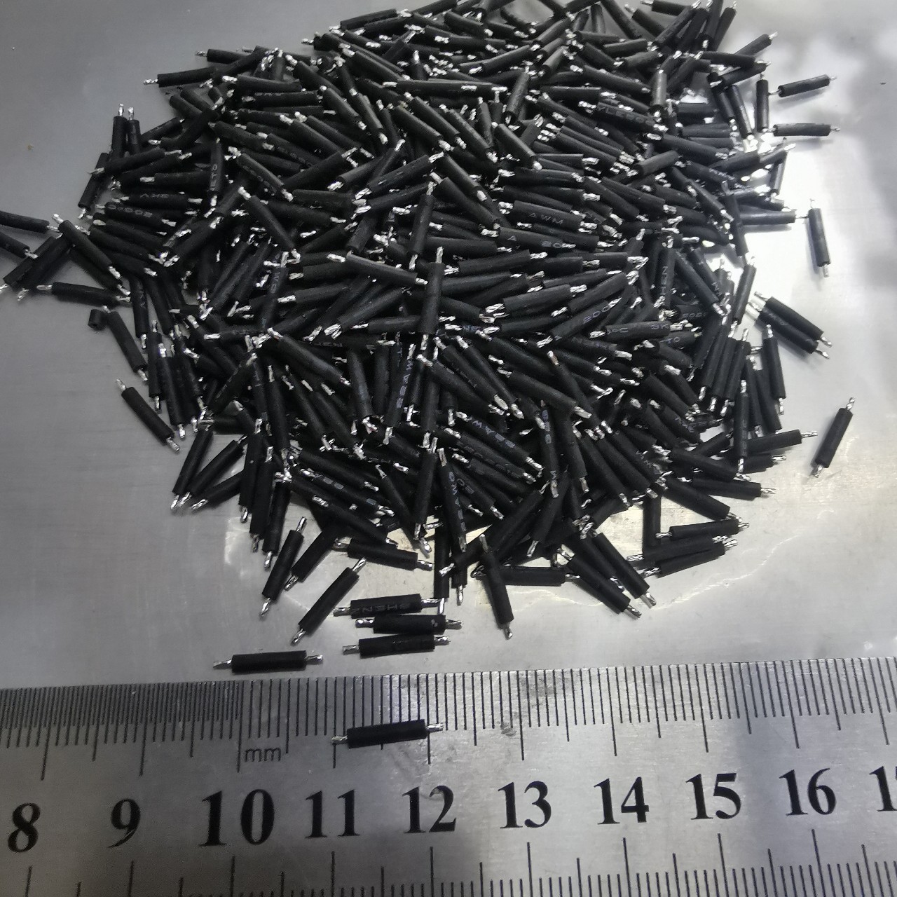 超短电子线硅胶线3239-22AWG12mm双头镀锡硅胶导线LED灯连接线