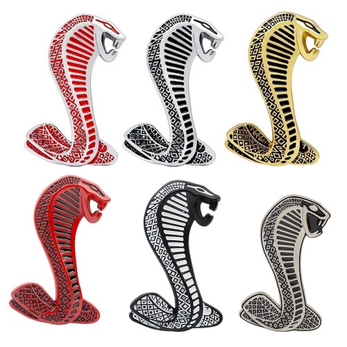 Car Metal Mustang Cobra Logo Center Badges Shelby Personality Car Sticker Decor Car Sticker Modification Rear Badges