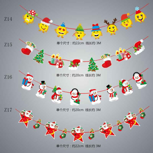 Christmas flag Christmas decorations scene layout banner party bunting cartoon hanging flag paper hanging flag decoration