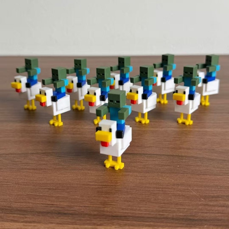 跨境新品3D打印我的世界白羽鸡可动钥匙扣3d打印玩具桌面摆件手办|undefined