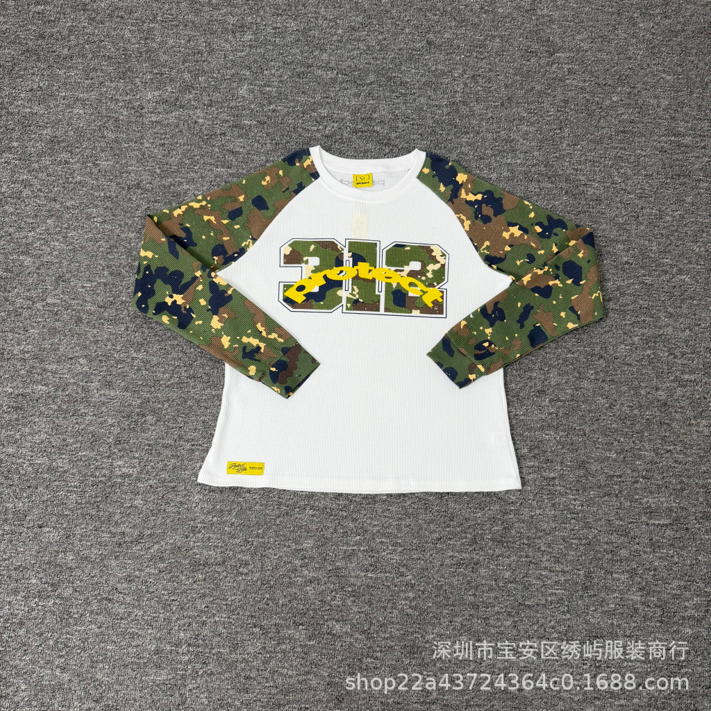 Protect 312 Graphic Waffle Camo Sleeve T-shirt White