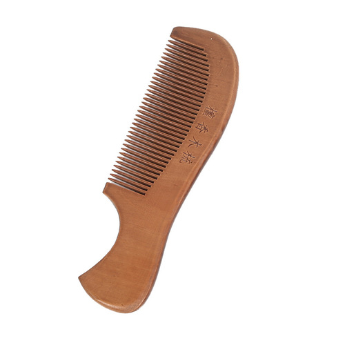 Peach wood comb manufacturer wholesale thickened fine tooth comb large household anti-static peach wood comb gift hair comb