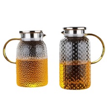 錘紋茶壺涼水壺玻璃大容量水壺水杯一套啤酒杯子套裝家用冷水壺