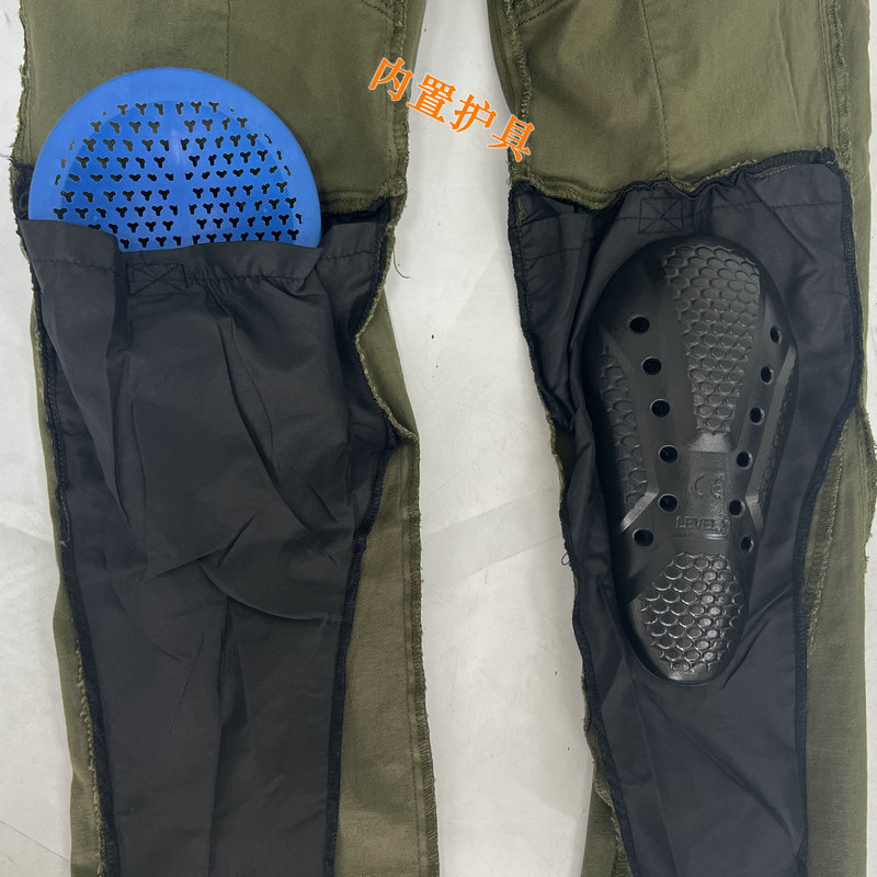 VOLERO motocicleta jeans hombres ejército verde motocicleta resistente a la caída de equitación retro slim fit overoles de silicona equipo de protección