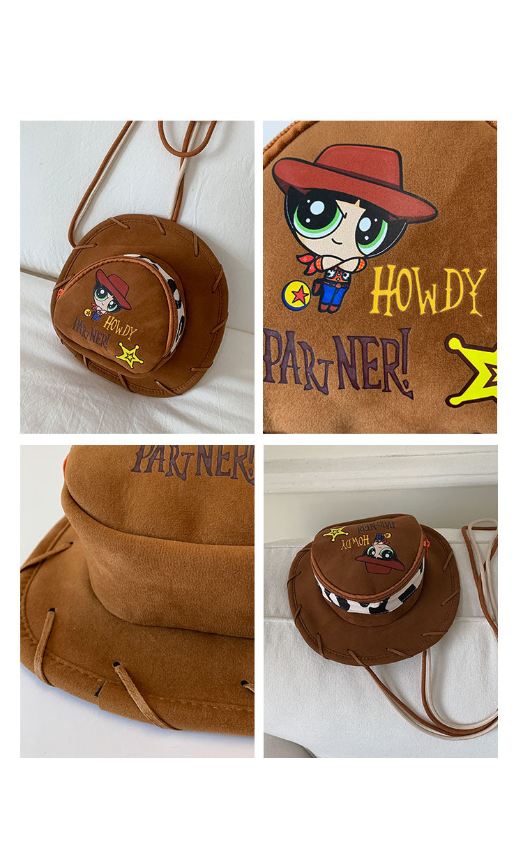 Cute Ins-style 2025 summer new denim hat crossbody bag with cartoon design, fun and personalized single-shoulder phone case Item Picture