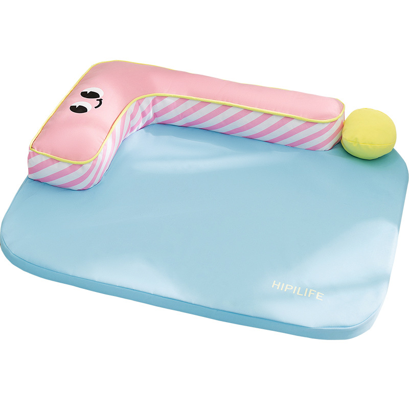 Perro primavera verano dopamina en forma de L cerca de cojín para perros sofá perrera gato sensación fresca nido para gatos productos para nidos para mascotas