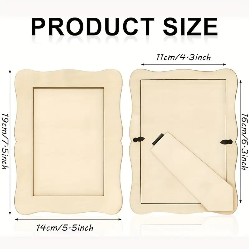 European Simple Wooden Handmade Photo Frame 19*14cm Wooden Crafts DIY White Embryo Picture Frame Creative Gift Coloring