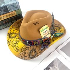 新商品オリジナル欧米塗装グラデーション色カウボーイハット