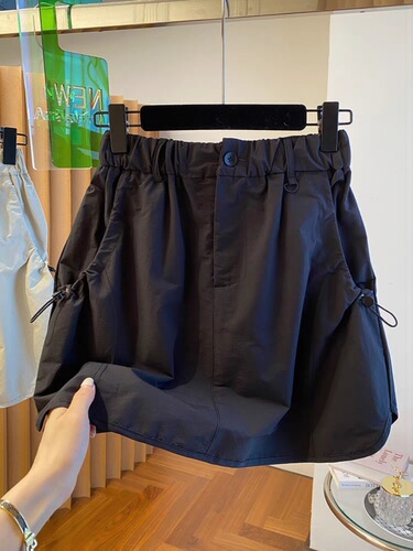 Korean Style Workwear Minimalist Short Skirt for Women Summer 2025 New Loose High-Waist Slimming Retro Design Flared Bodycon Semi-Skirt