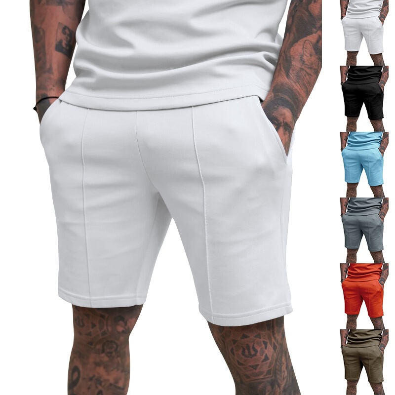2025 Foreign Trade Cross-Border Amazon British Style Gentleman's Golf Casual Sports Trendy Ribbed Shorts for Men