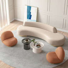 北欧科技布办公沙发茶几组合家用沙发美容院接待休闲沙发异形时尚