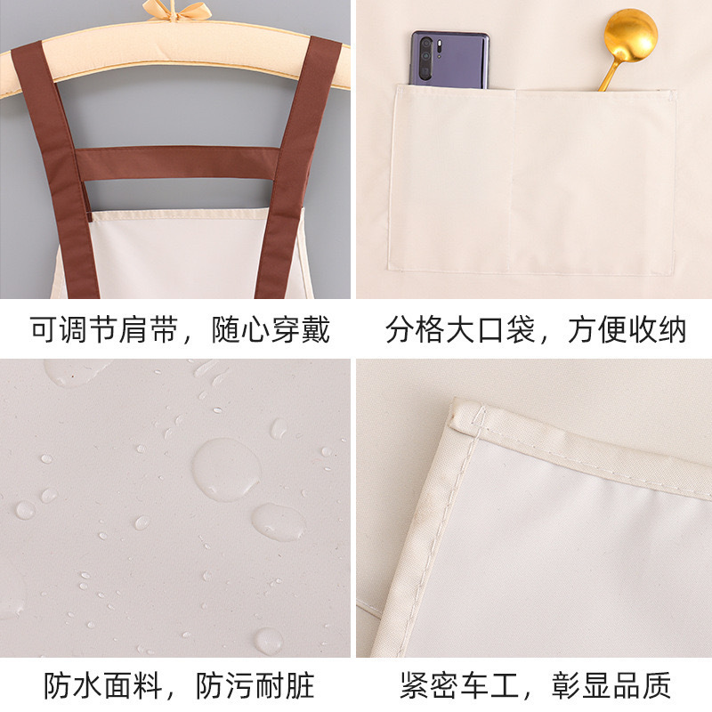 料理人エプロンキッチン家庭用防水防汚清潔エプロン飲食専用出勤エプロン作業服印字|undefined