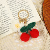 Fruit woven keychain suitable for photo sessions, cute accessory, pendant for beloved, transport