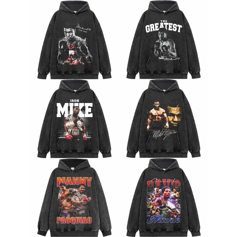 Boxeador Tyson Ali Pacquiao imprimido boxeador pesado con capuz suéter callejera chaqueta deportiva