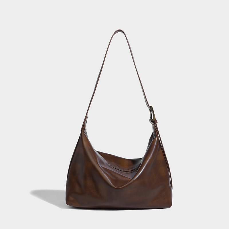 Elegant Large Capacity Soft Leather Hobo Shoulder Bag For Women_voghion.com