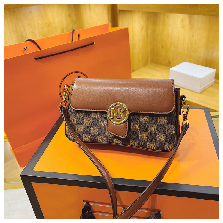 Borsa a tracolla Nicchia di personalità Nuova borsa a tracolla abbinata a colori con stampa retrò di alta qualità Borsa da donna per pendolarismo quotidiano_voghion.com