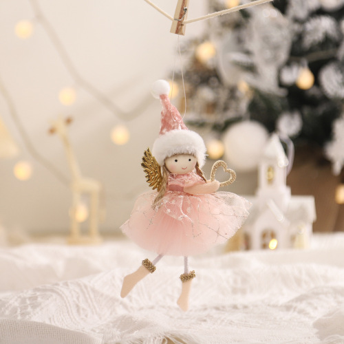 Christmas decorations, cute and beautiful princess dress, girl pendant, angel pendant with wings, Christmas tree accessories