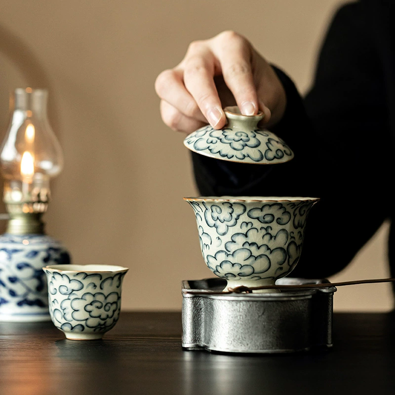 Xiangyun Ru глиняная кружка с крышкой 2 Cai Чайная чашка кувшин чашка без горячего чая антикварная керамическая чайная посуда