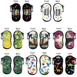 恐龙宾果游戏猫咪眼镜包收纳袋太阳眼镜墨镜拉链包防摔便捷印花