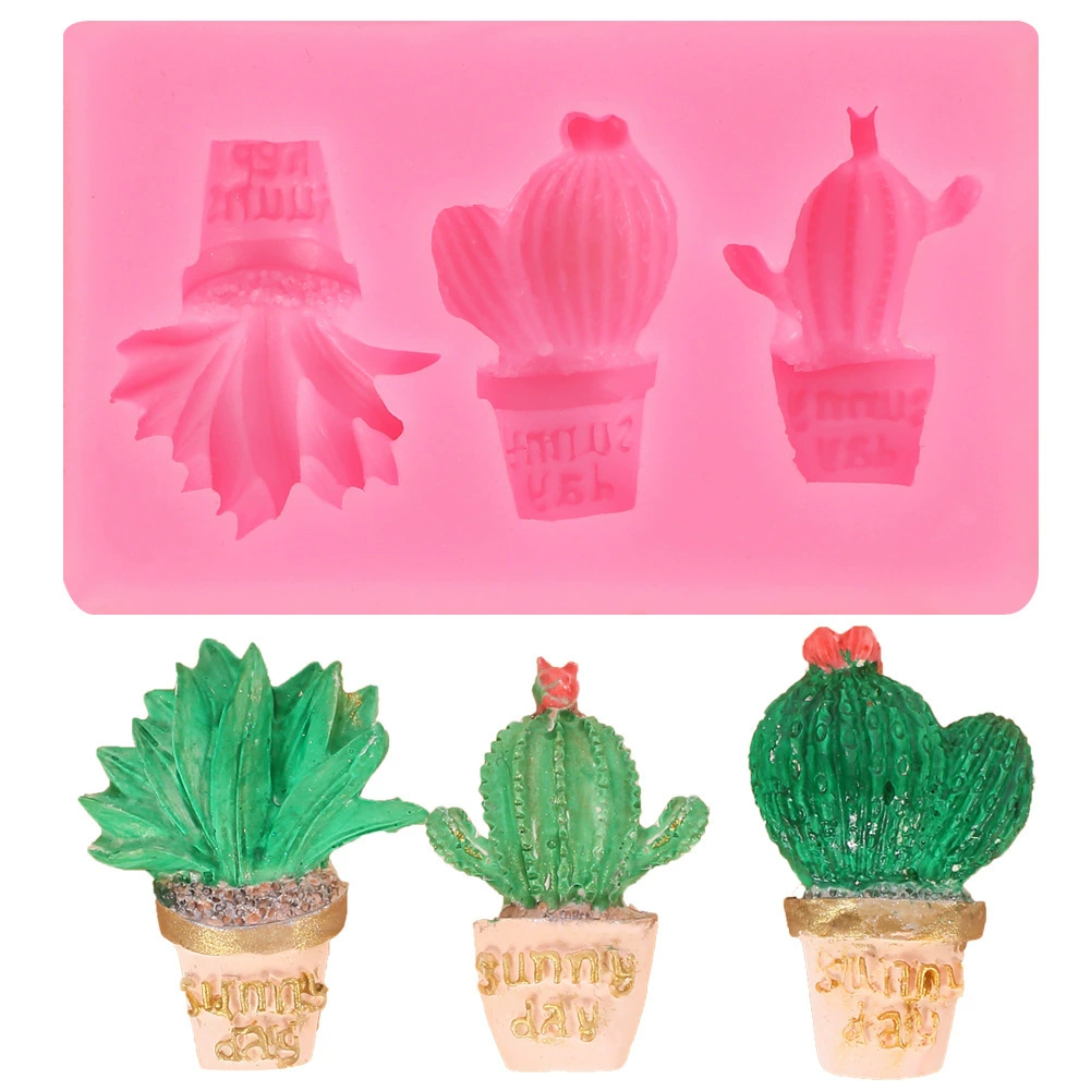 Silicone fondant, acrylic mold, DIY, cactus