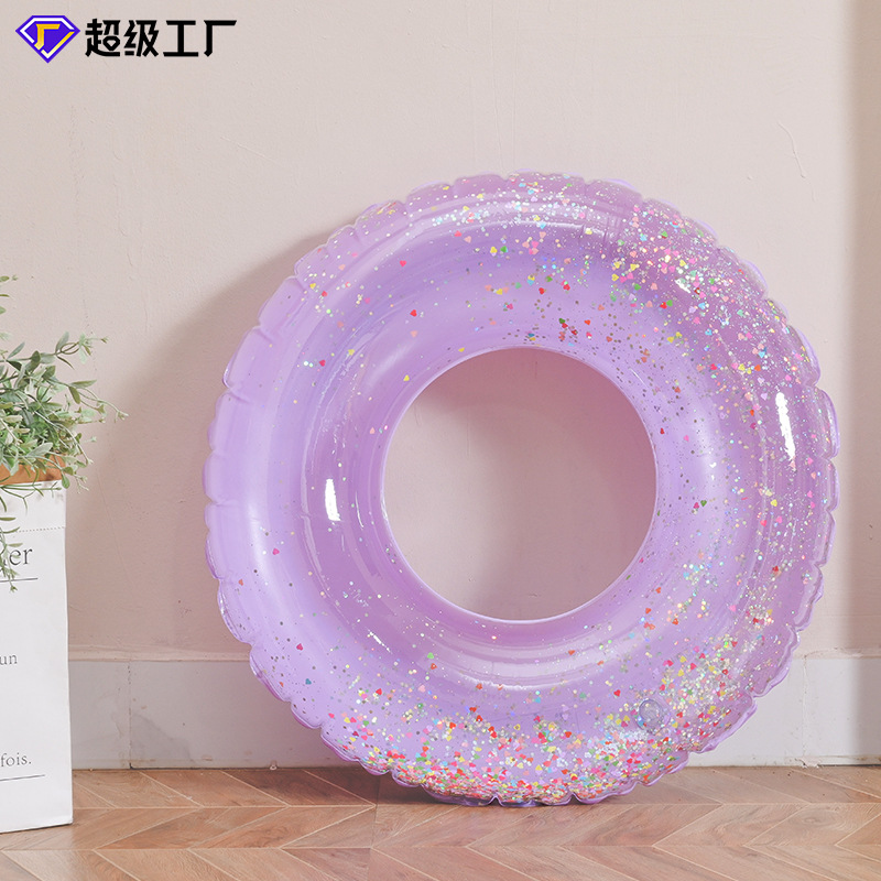 Fabricantes al por mayor engrosado anillo de natación transparente infláble para niños anillo axilar red flotante anillo doble anillo de natación de airbag