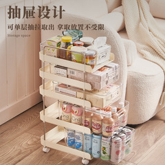 Small cart living room shelf kitchen bedroom multi-functional mobile corner shelf snack storage rack movable