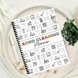 跨境新品 ADHD CLEANING 家庭清洁时间表 年度清洁清单计划本