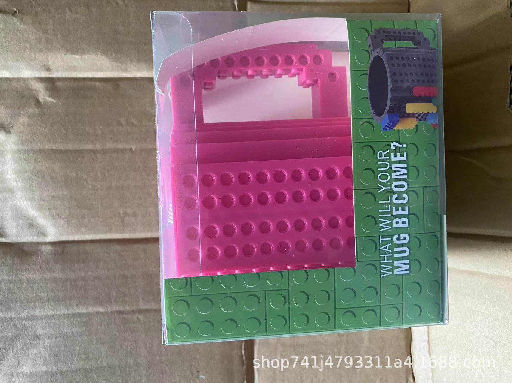 Fábrica al por mayor personalizado creativo Asamblea taza de agua educativa taza de té resistente a la gota taza de té Lego bloque de construcción