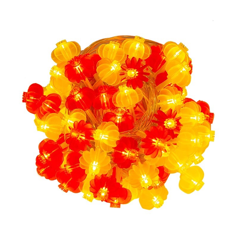 Boda festiva linterna roja casa atmósfera luces intermitentes luces de cadena boda festivo vacaciones decoración luces coloridas