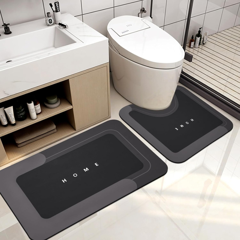 クロスボーダーシンプルな珪藻泥フロアマット浴室浴室吸水速乾滑り止め防汚フットマットトイレセットカーペット|undefined
