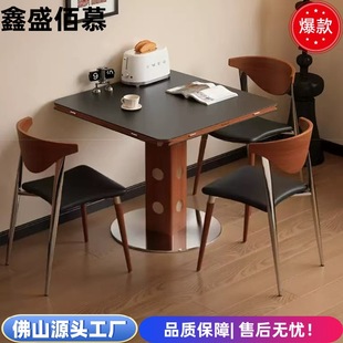 Solid Wood Rock Plate Telescopic Dining Table Household Small Apartment Fangyuan Dual-purpose Bauhaus Mid-ancient Style Multifunctional Folding Round Table