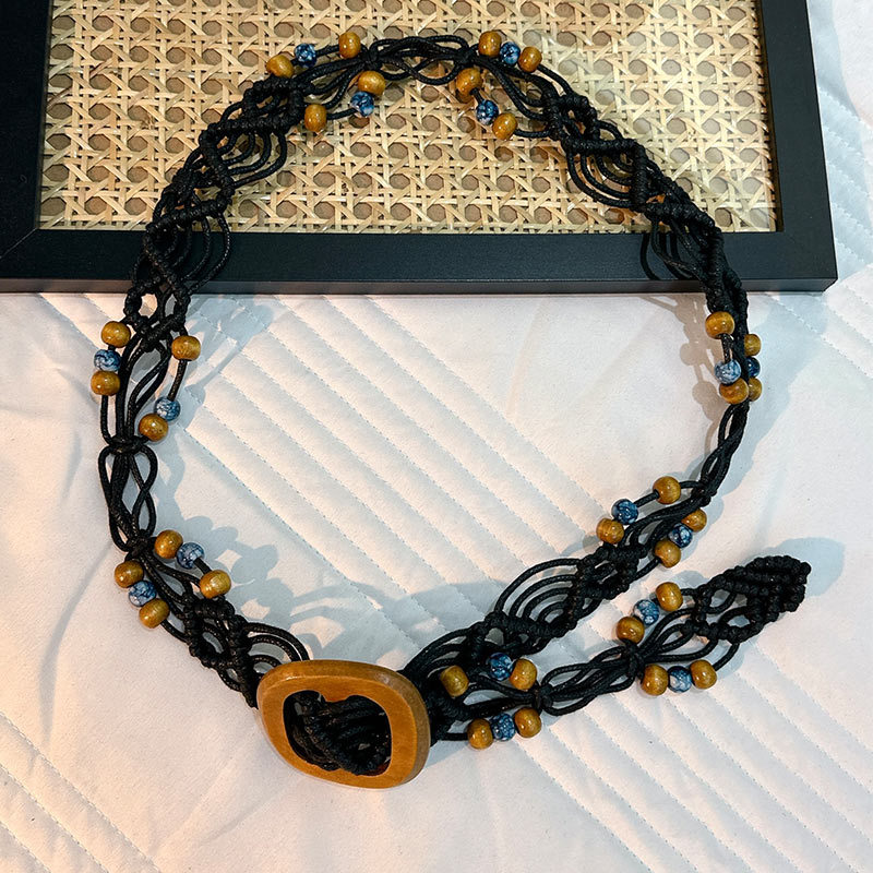 Cuerda de la cintura popular Bohemia tejida cuerda de cáñamo cadena de la cintura cinturón delgado vestido del todo-fósforo de las mujeres joyería transfronteriza al por mayor