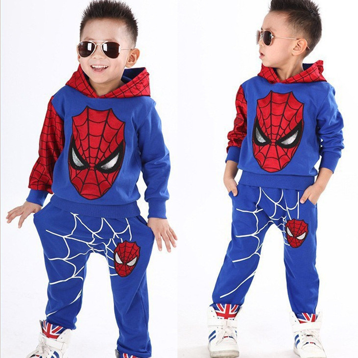 Comercio exterior europeo y americano explosión de los niños traje 2023 primavera y otoño versión coreana del muchacho Spiderman suéter HOODIE niños traje