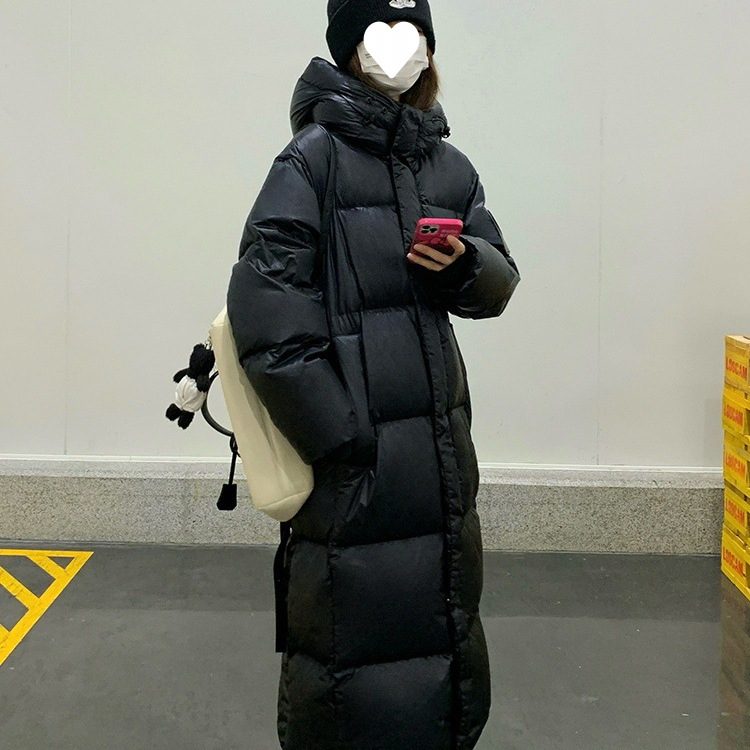 黑金羽绒棉服女冬季2025年新款韩版宽松过膝加厚长款棉衣棉袄外套