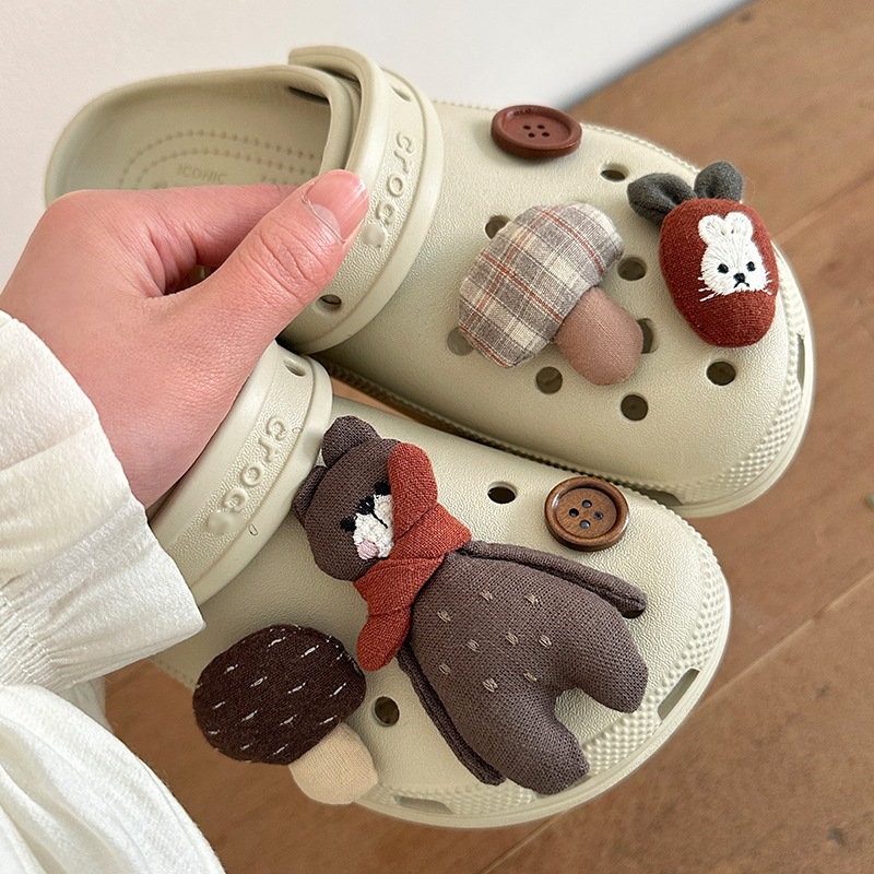 Suitable for Crocs Shoes Accessories, Cartoon Cute DIY Shoe Decoration Fabric Accessories, Doll Shoe Charms Suitable for Crocs Shoes Accessories, Cartoon Cute DIY Shoe Decoration Fabric Accessories, Doll Shoe Charms