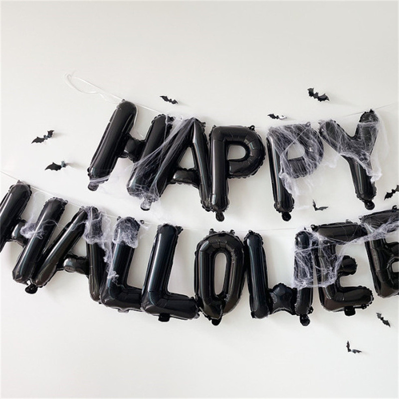 ハロウィーン装飾アルミ膜風船セットクモの巣コウモリ暗黒デパートバー店舗店ktv装飾|undefined