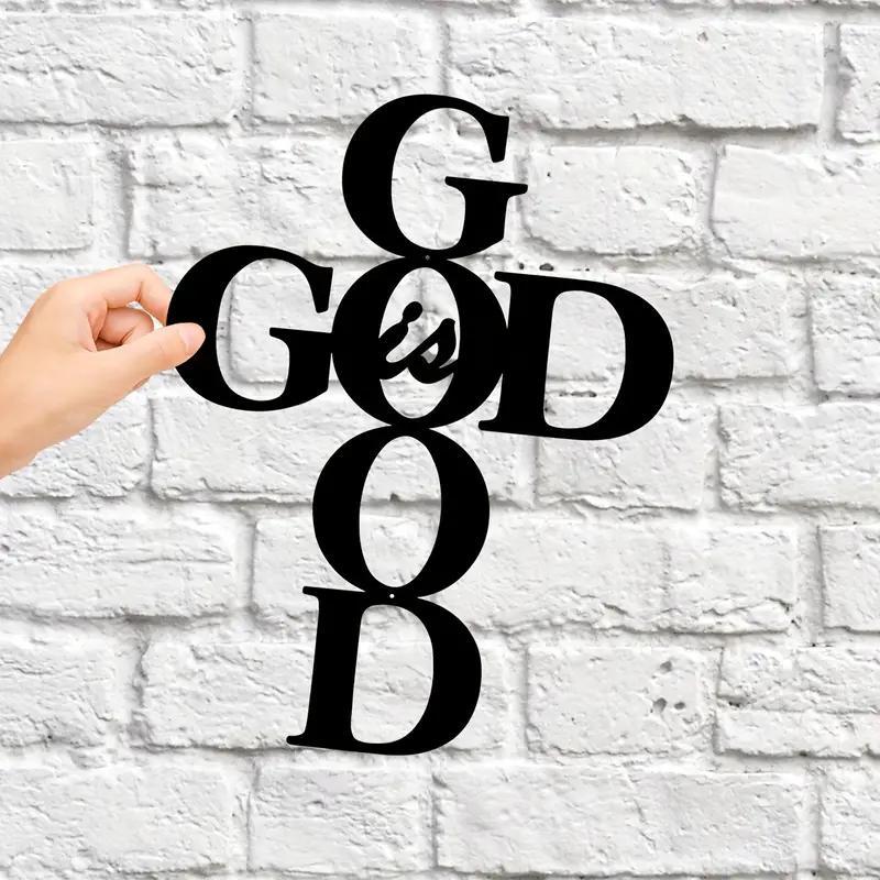 Cross Border Black Metal Cross God God Is Good Metal Decorative Wall…
