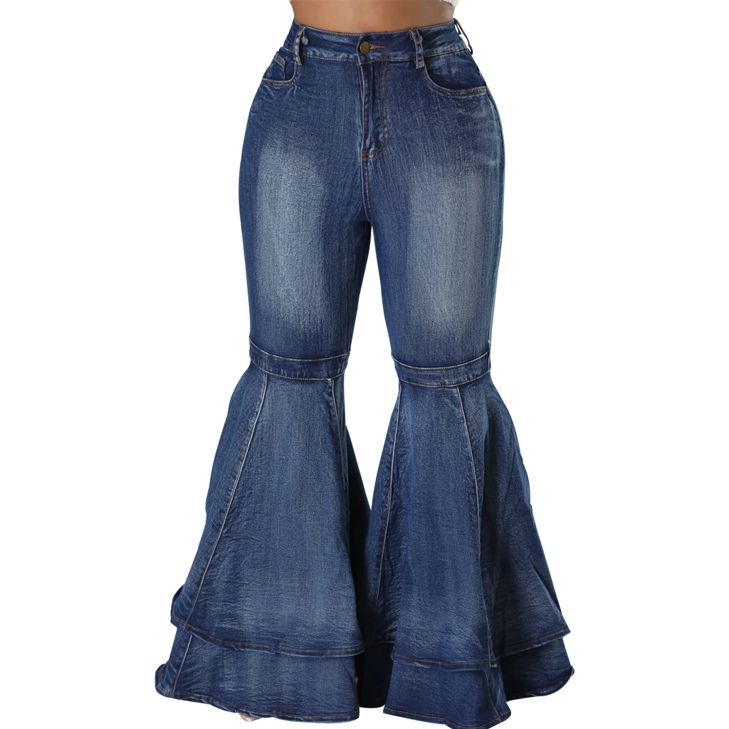Femmes Du Quotidien Style Simple Couleur Unie Toute La Longueur Déchiré Pantalon Évasé Jeans display picture 9
