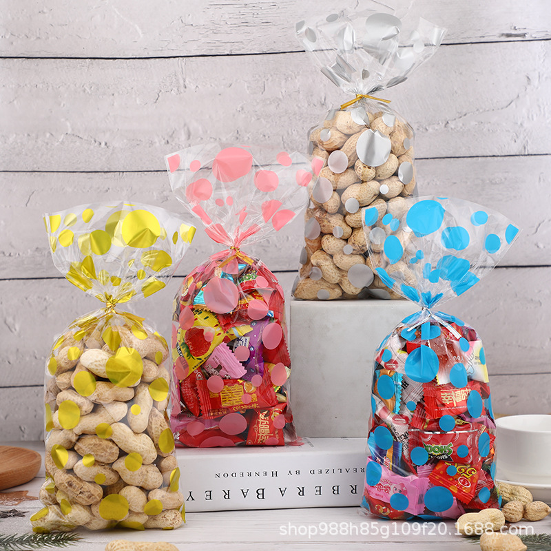 Nuevo Polka Dot OPP caramelo bolsa fiesta de cumpleaños celofán galleta Bolsa De vacaciones caramelo regalo para hornear bolsa en stock
