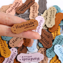 handmade花边压花皮标牛仔裤 手工制作包包童装帽子围巾小皮标