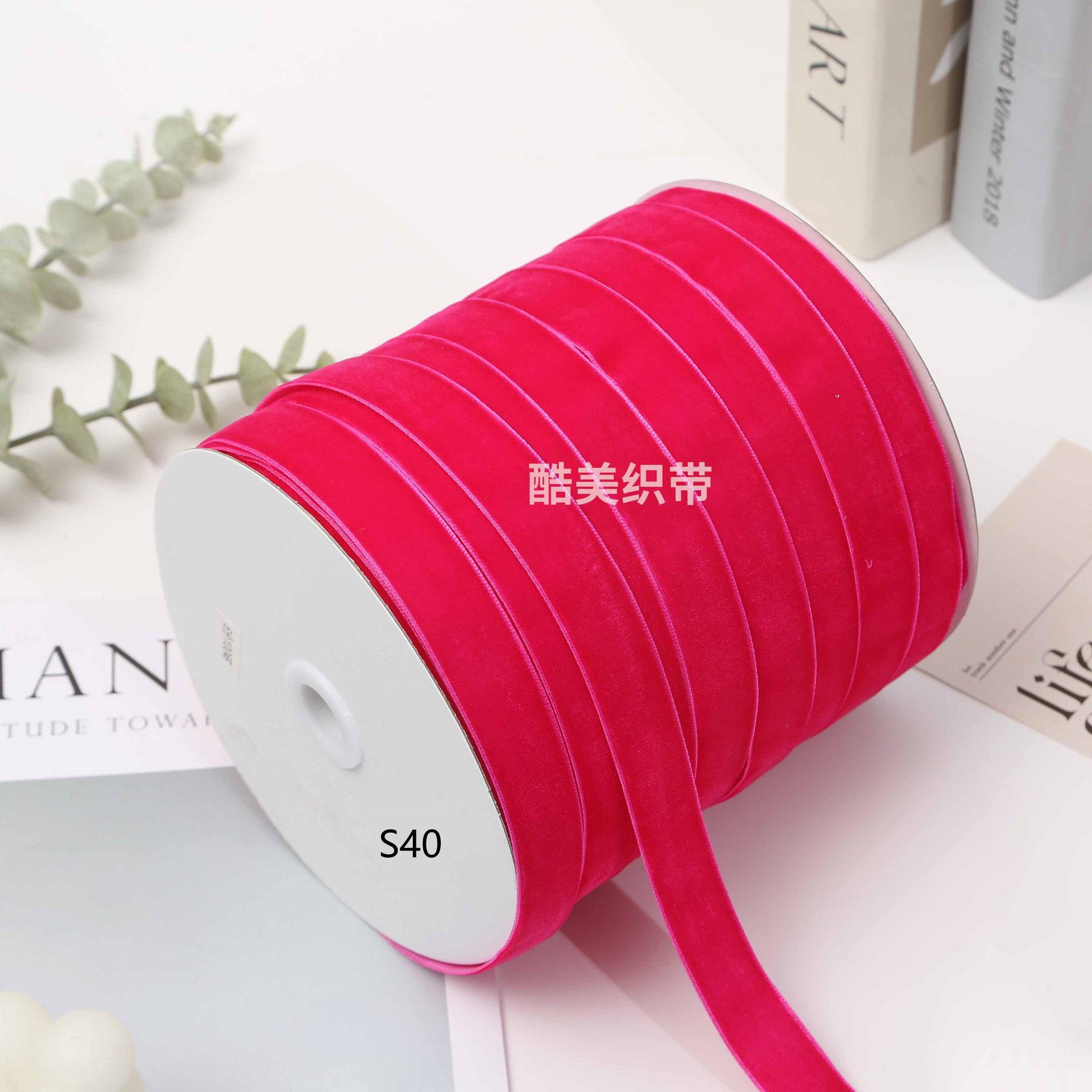 Stock 1.5cm / 2cm / 2.5cm unilateral cinta de terciopelo de terciopelo de color diy arco hecho a mano